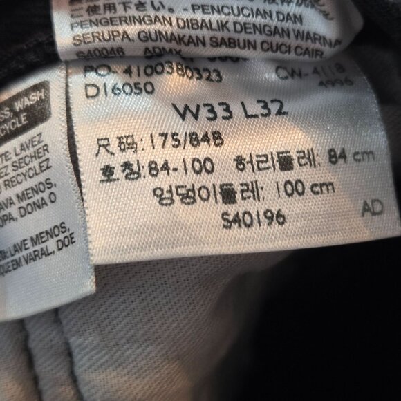 Levi's Men's Button Fly Denim Jeans Black Straight Leg Size 33x32 Classic - Picture 8 of 9